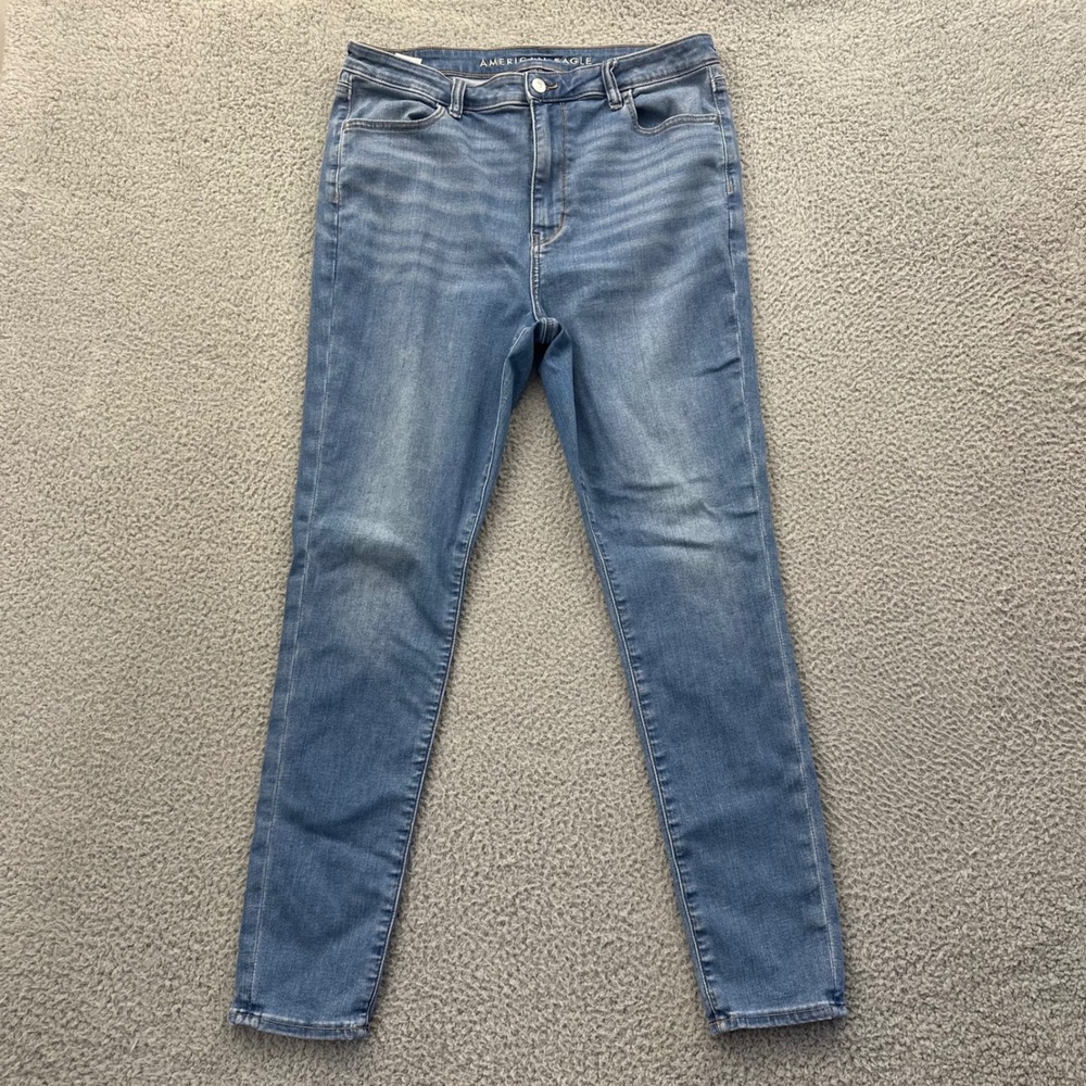 American Eagle Super High Rise Jegging Jeans Womens 14 Next Level Stretch Denim